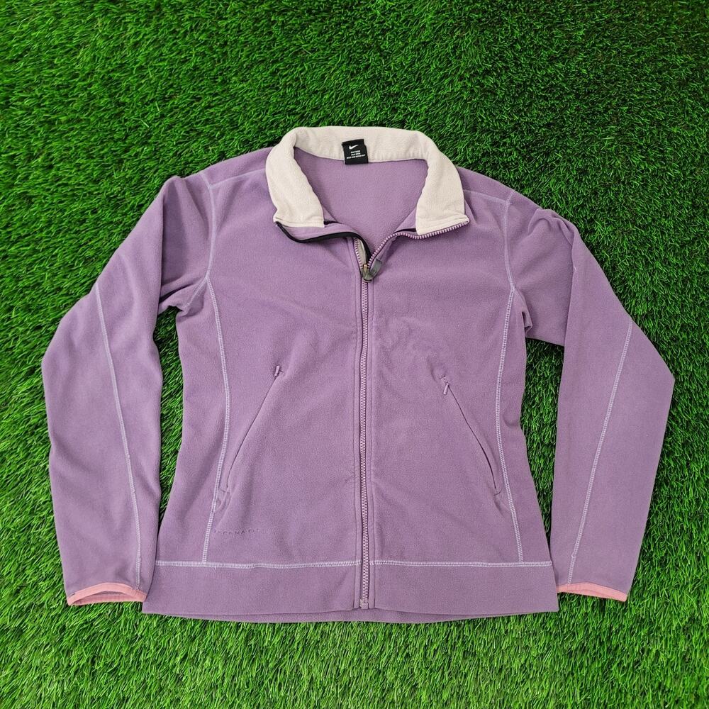 Vintage 90s NIKE ACG Fleece Jacket Womens S/M 19x23 Purple